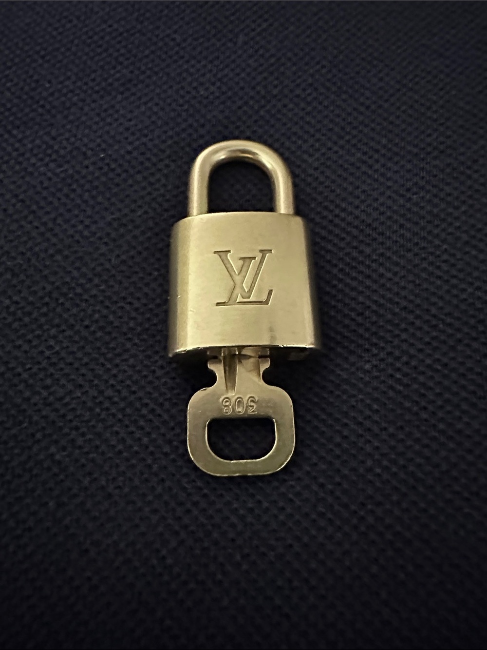 Louis Vuitton Gold Metal Padlock with Key